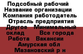 Подсобный рабочий › Название организации ­ Компания-работодатель › Отрасль предприятия ­ Другое › Минимальный оклад ­ 1 - Все города Работа » Вакансии   . Амурская обл.,Мазановский р-н